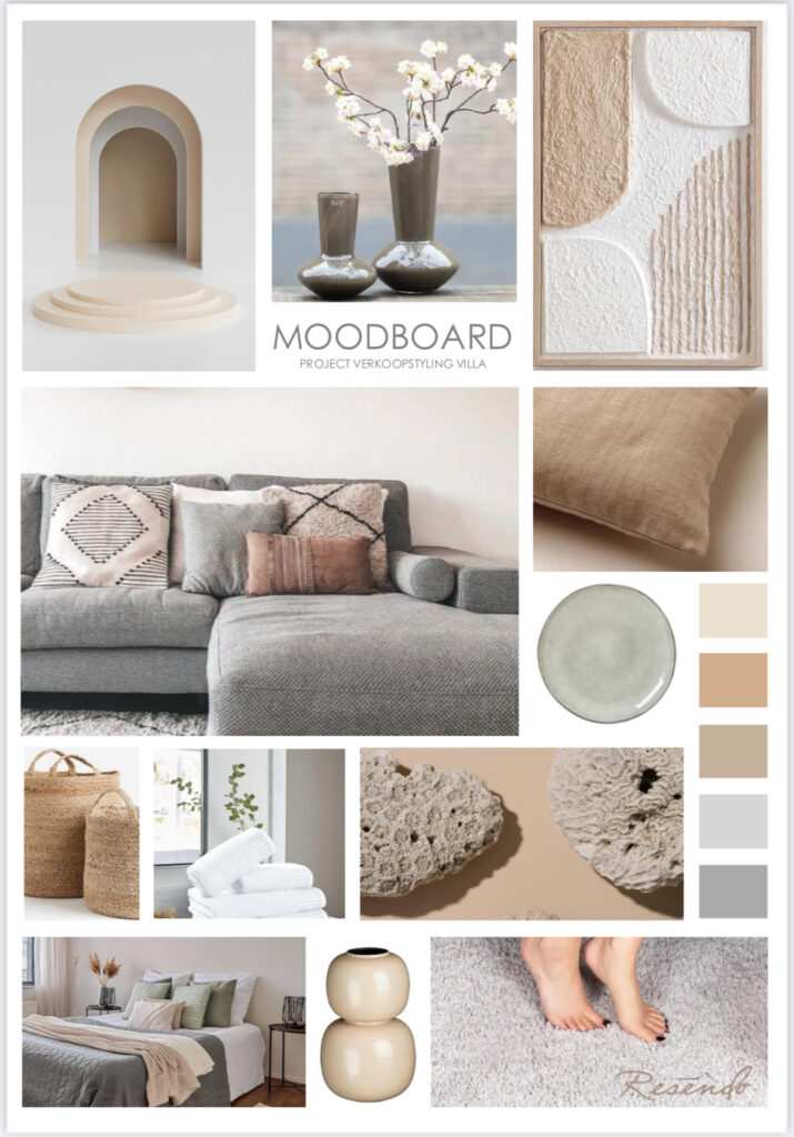 Moodboard verkoopstyling villa